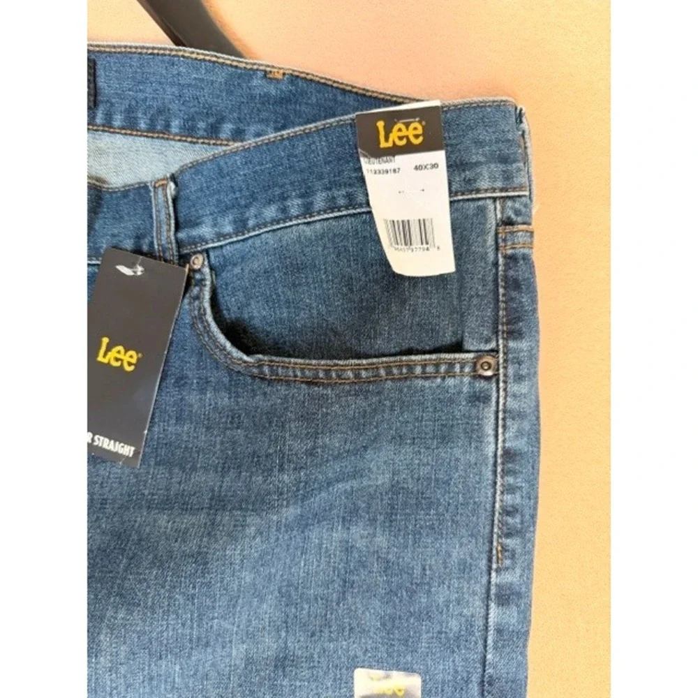 Lee Regular Straight Men's Jeans 40x30 Medium Wash NWT 100% Cotton